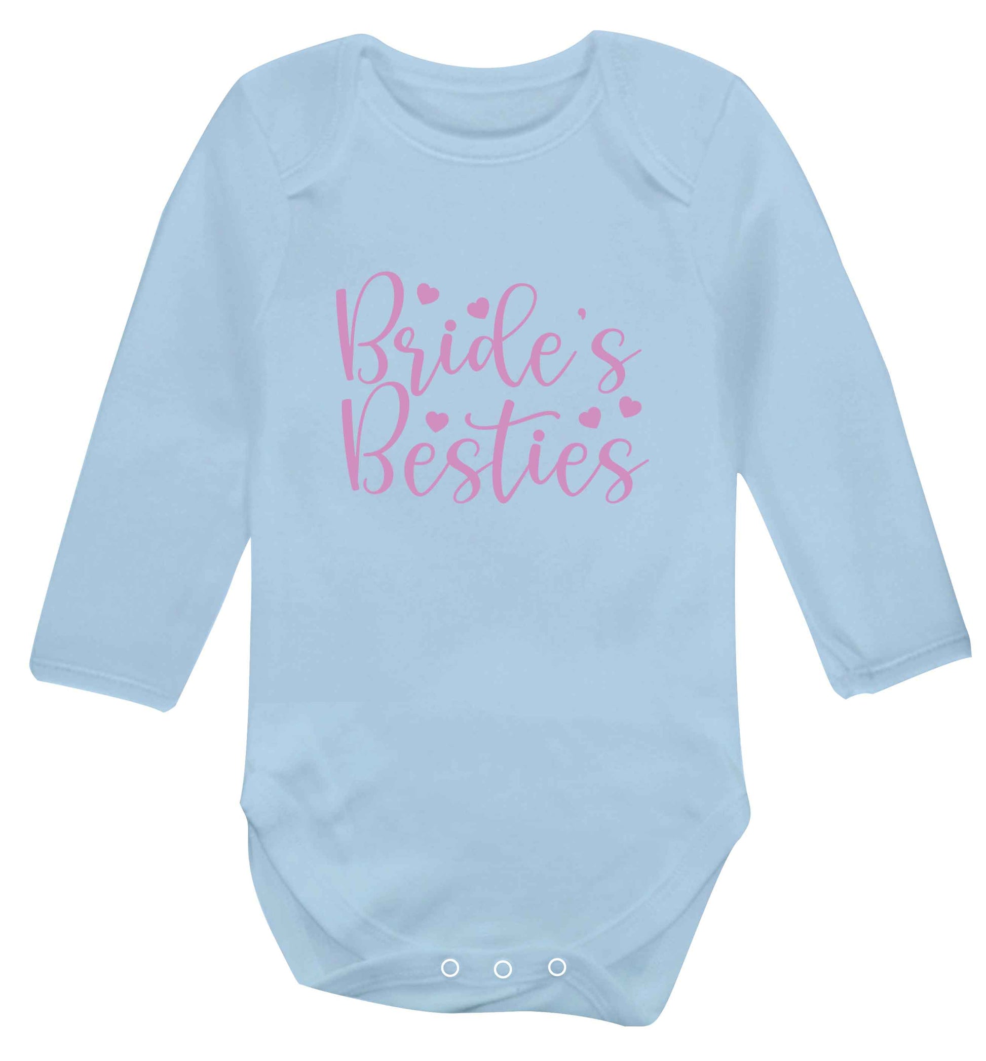 Brides besties baby vest long sleeved pale blue 6-12 months
