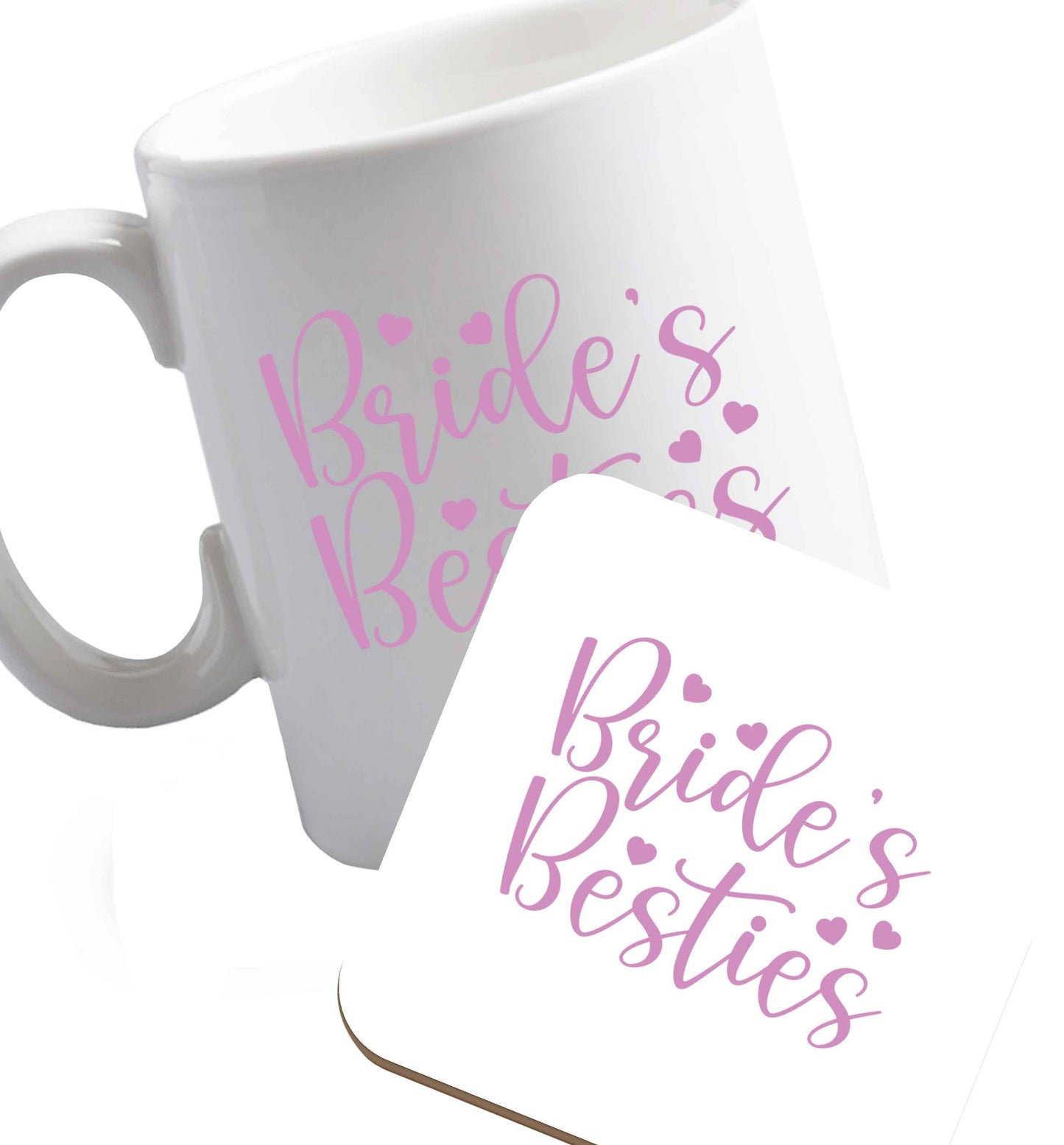 10 oz Favourite Type Pan Pancake ceramic mug and coaster set right handed
