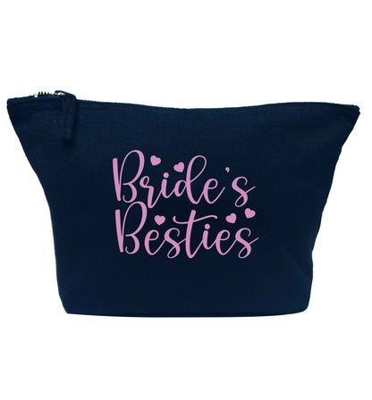Brides besties navy makeup bag