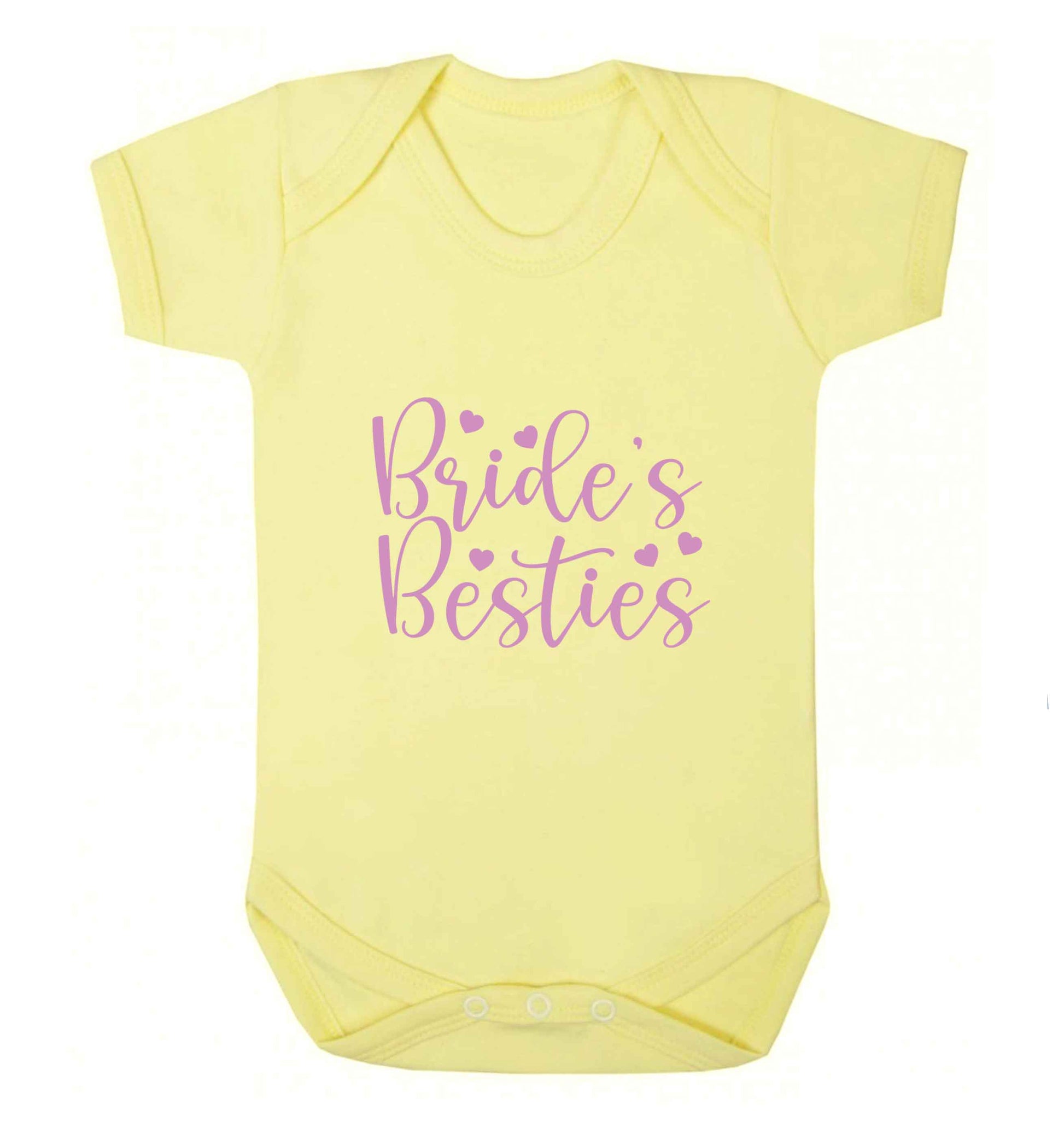 Brides besties baby vest pale yellow 18-24 months