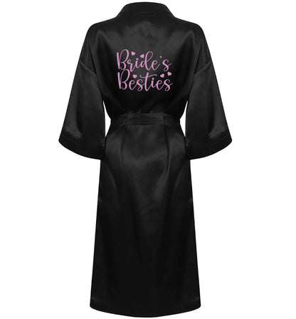 Brides Besties | 8-18 | Kimono style satin robe | Ladies dressing gown