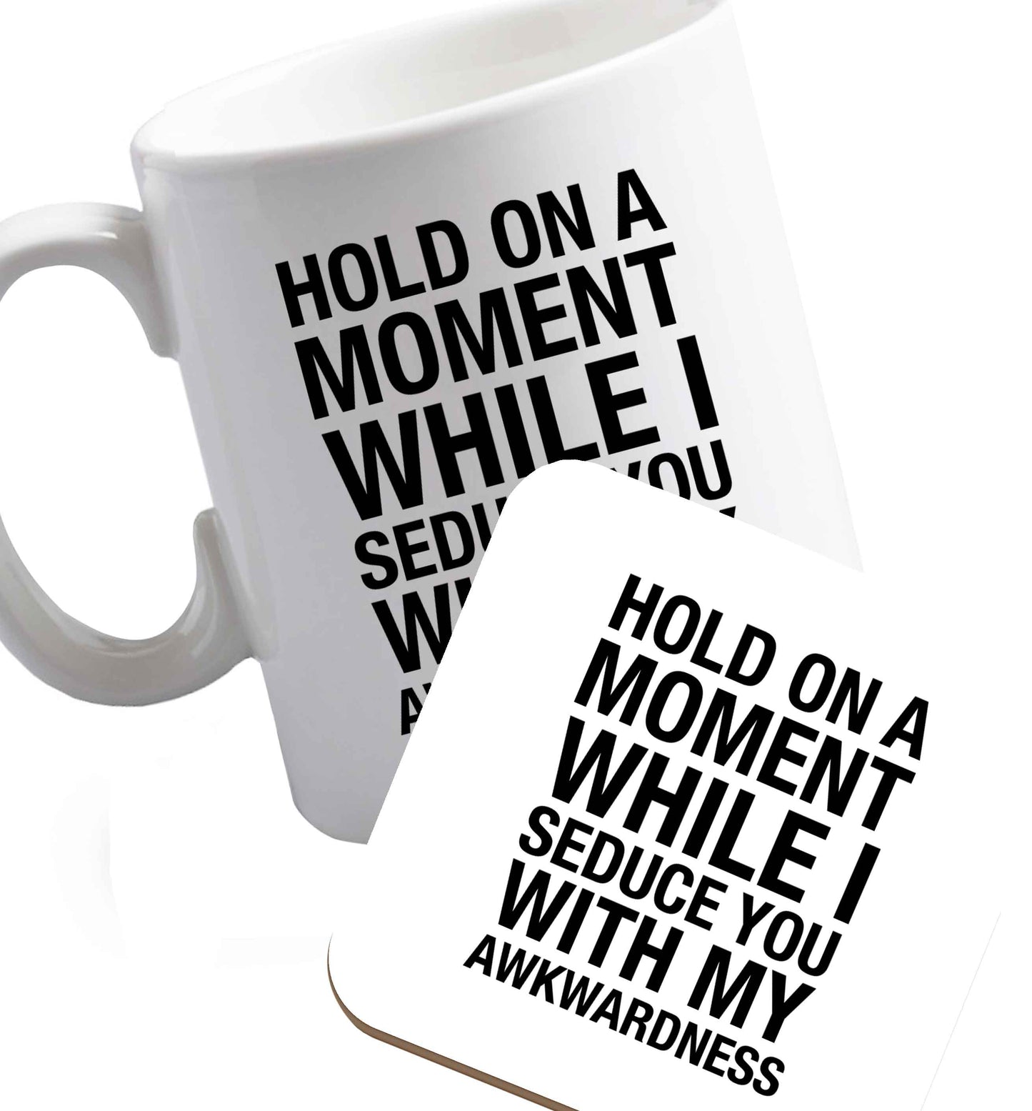 10 oz Favourite Type Pan Pancake ceramic mug and coaster set right handed