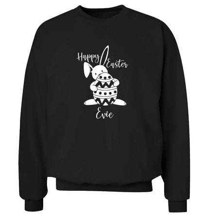 Happy Easter - personalised adult's unisex black sweater 2XL