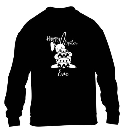 Happy Easter - personalised children's black sweater 12-13 Years