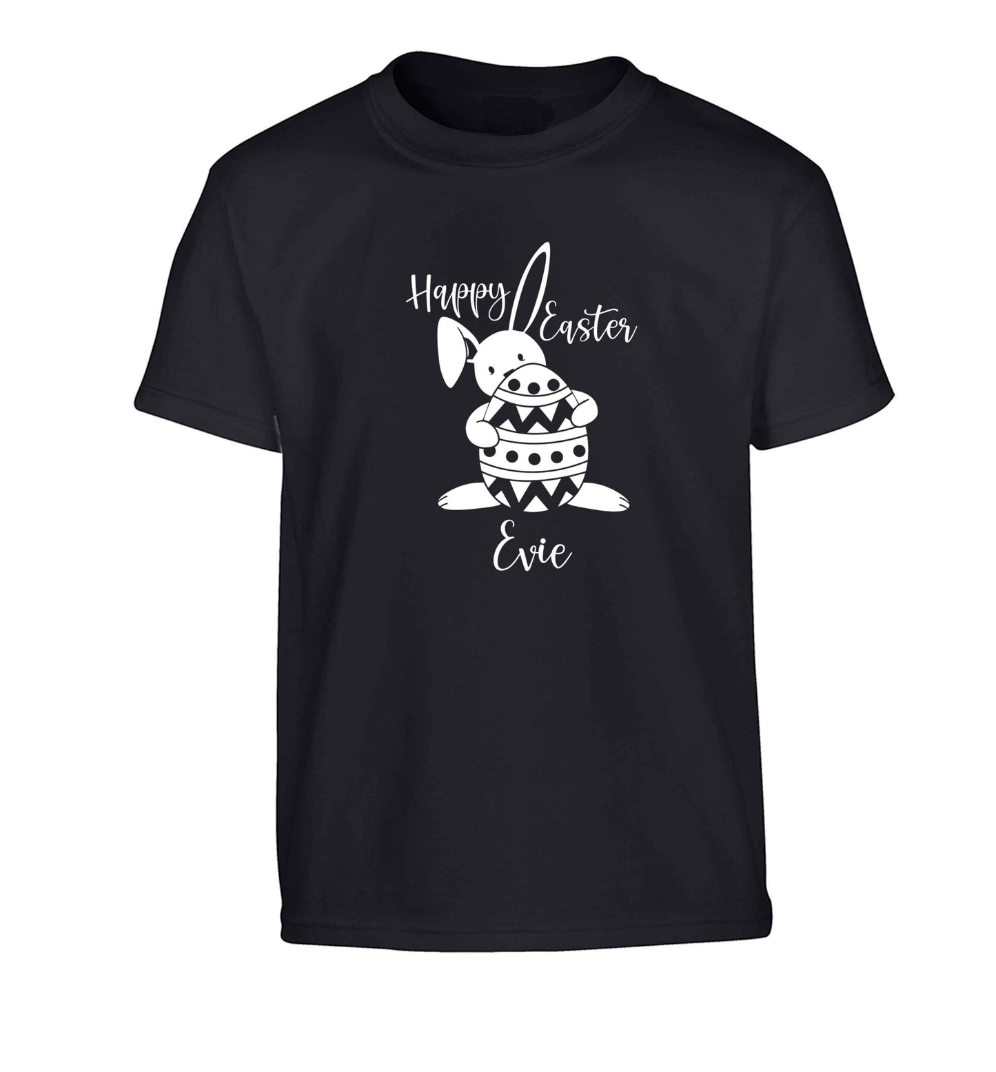 Happy Easter - personalised Children's black Tshirt 12-13 Years