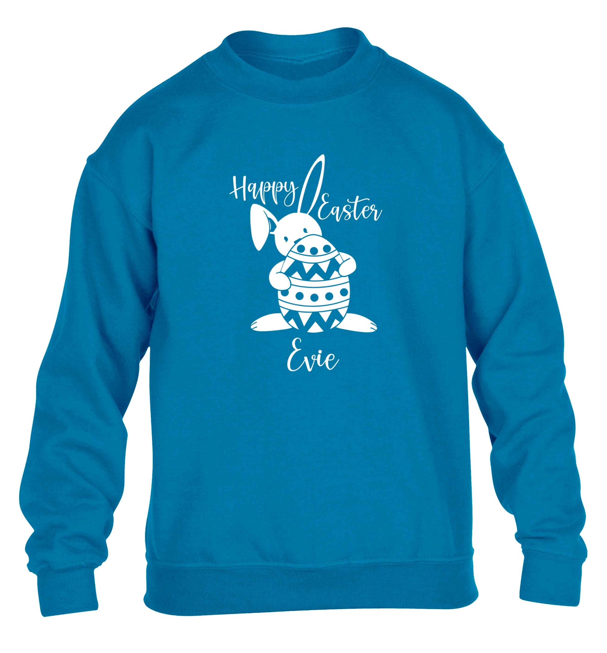 Happy Easter - personalised children's blue sweater 12-13 Years