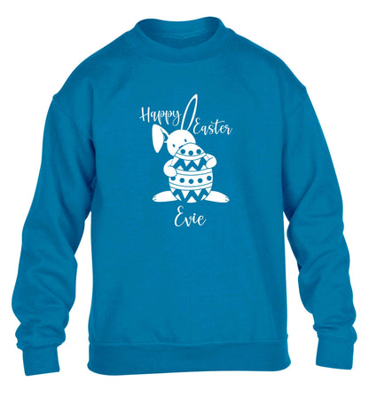 Happy Easter - personalised children's blue sweater 12-13 Years