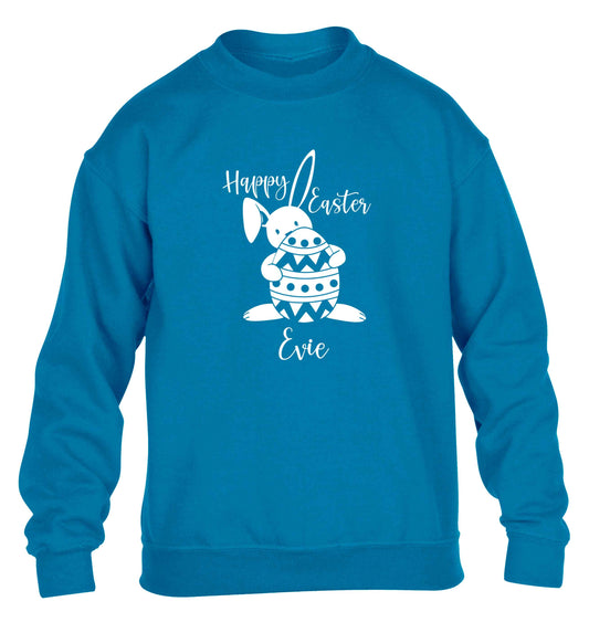 Happy Easter - personalised children's blue sweater 12-13 Years