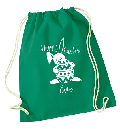 Happy Easter - personalised green drawstring bag