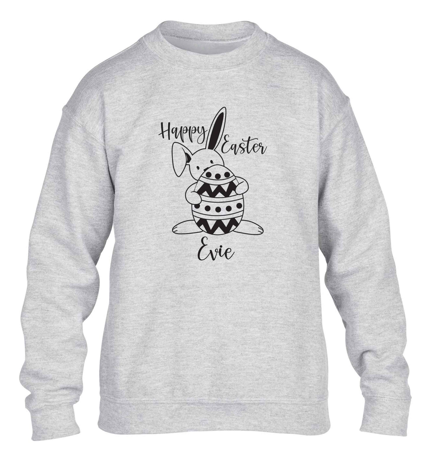 Happy Easter - personalised children's grey sweater 12-13 Years