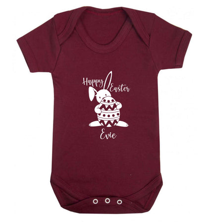 Happy Easter - personalised baby vest maroon 18-24 months