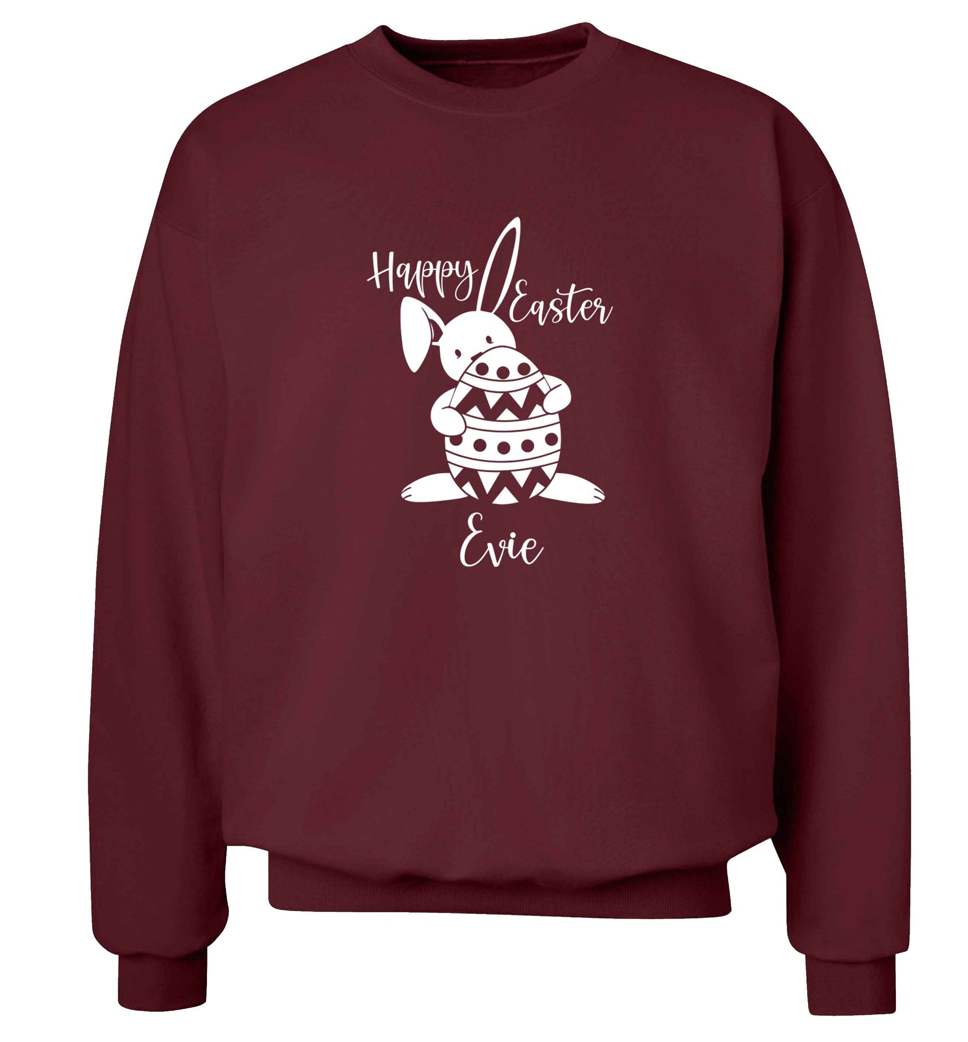 Happy Easter - personalised adult's unisex maroon sweater 2XL