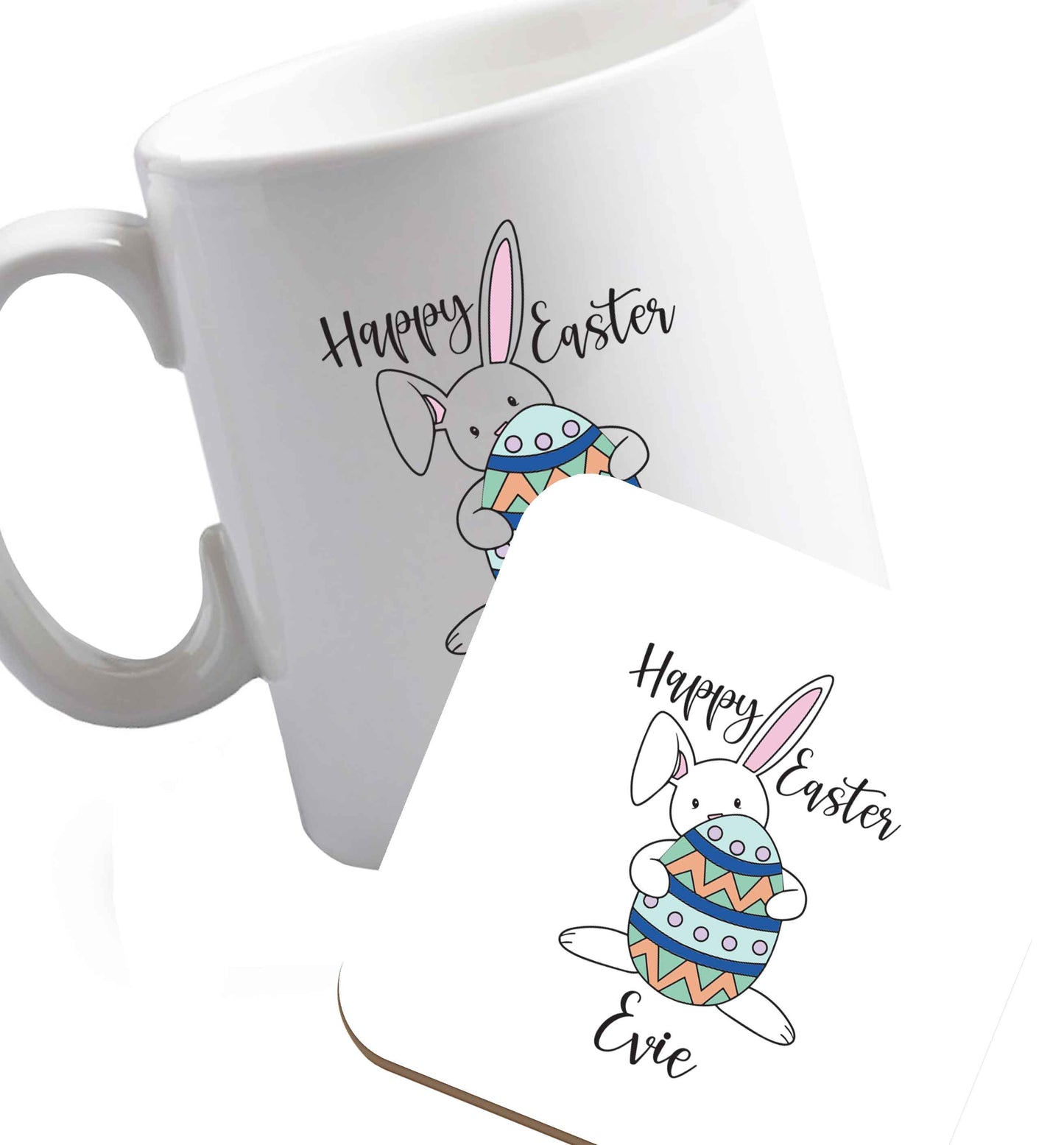 10 oz Favourite Type Pan Pancake ceramic mug and coaster set right handed