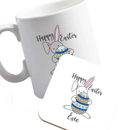 10 oz Favourite Type Pan Pancake ceramic mug and coaster set right handed