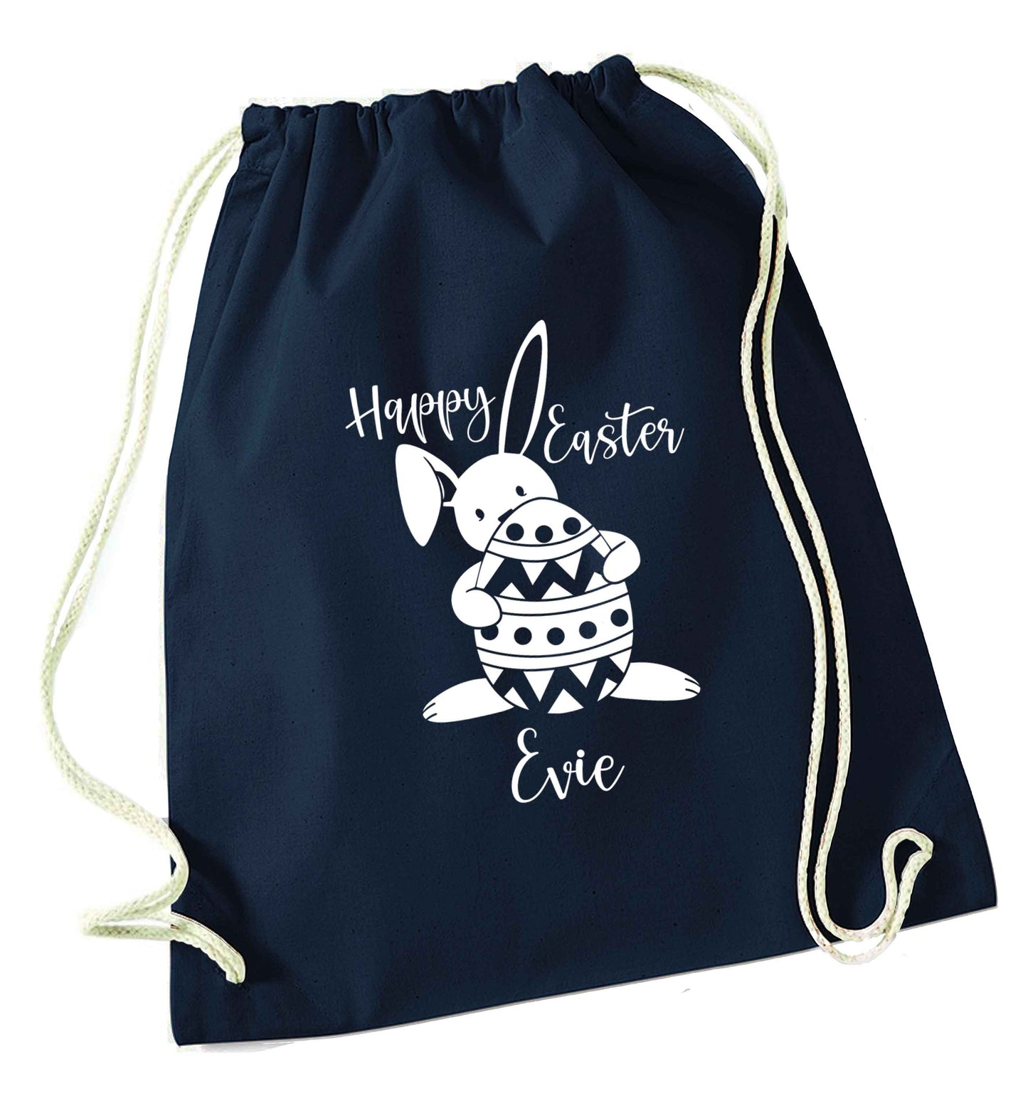 Happy Easter - personalised navy drawstring bag