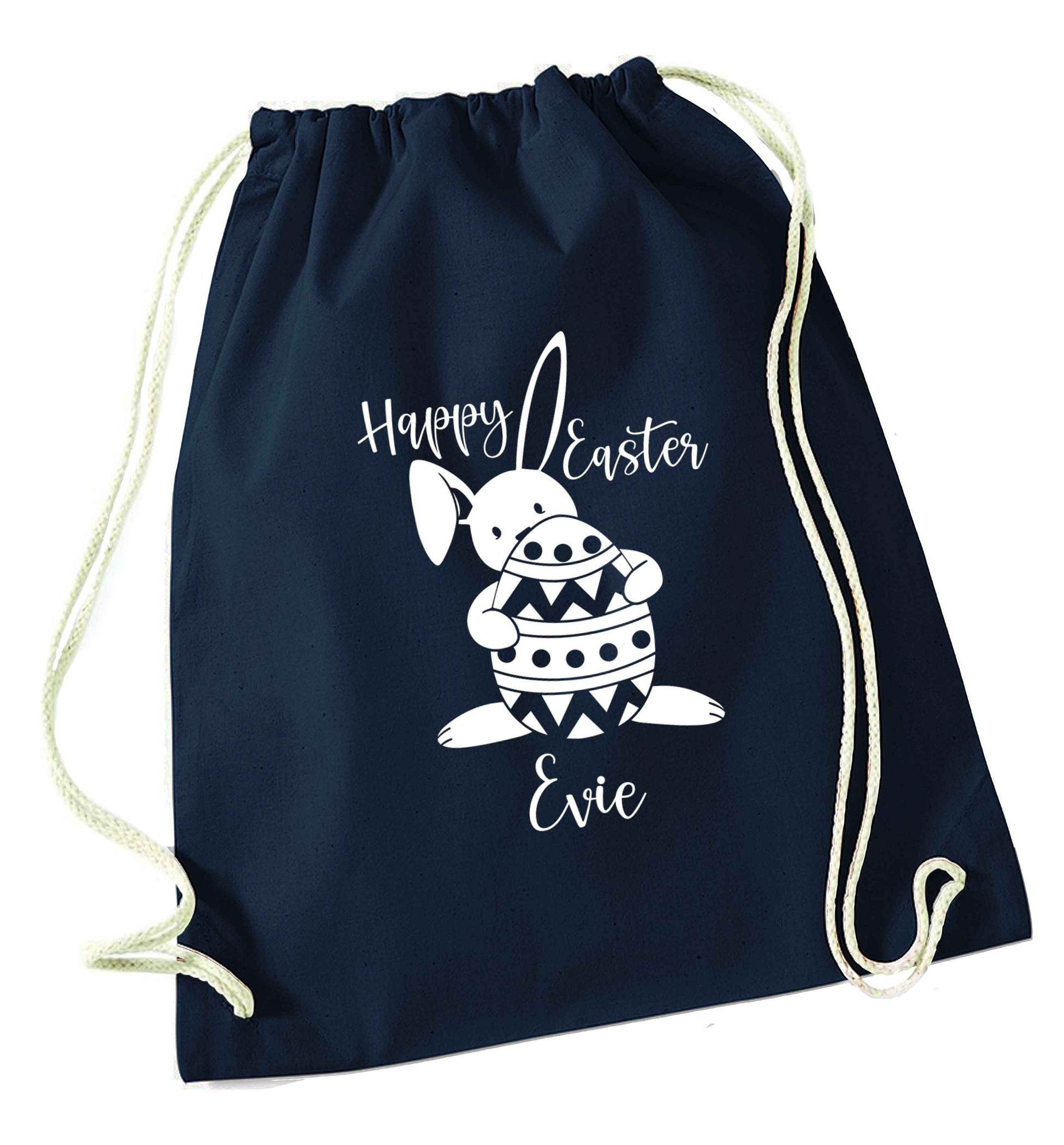 Happy Easter - personalised navy drawstring bag