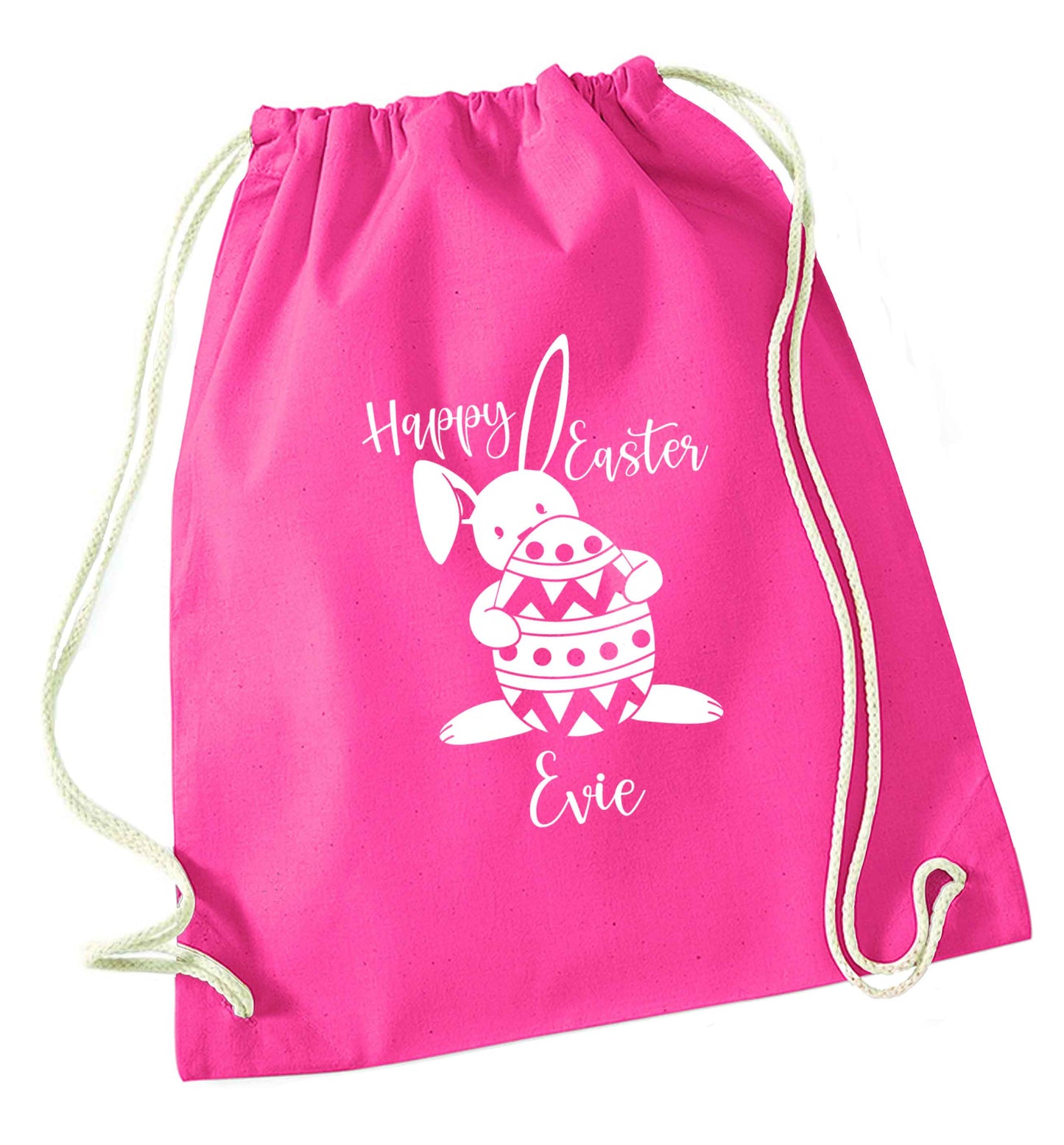 Happy Easter - personalised pink drawstring bag