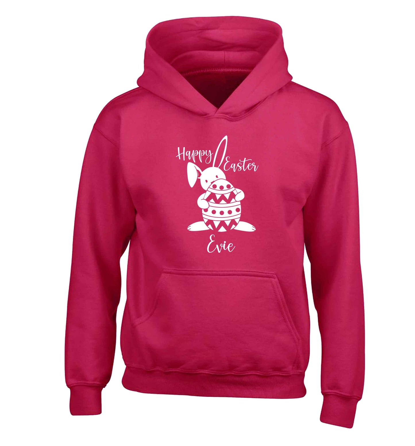 Happy Easter - personalised children's pink hoodie 12-13 Years