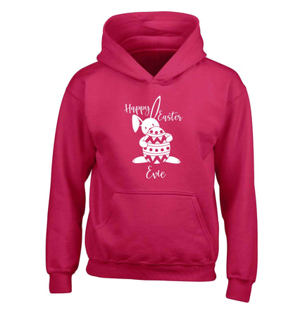 Happy Easter - personalised children's pink hoodie 12-13 Years