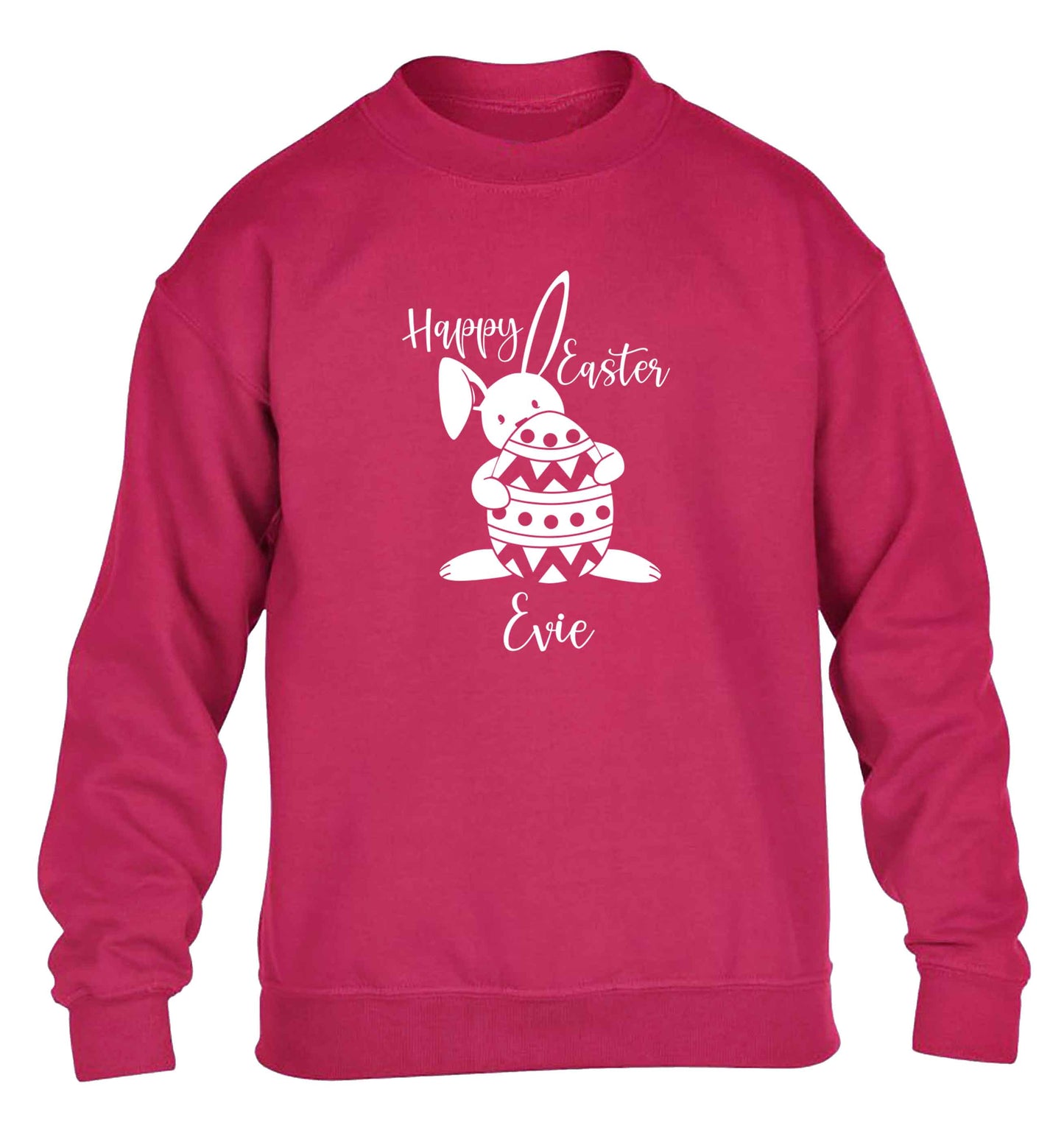 Happy Easter - personalised children's pink sweater 12-13 Years