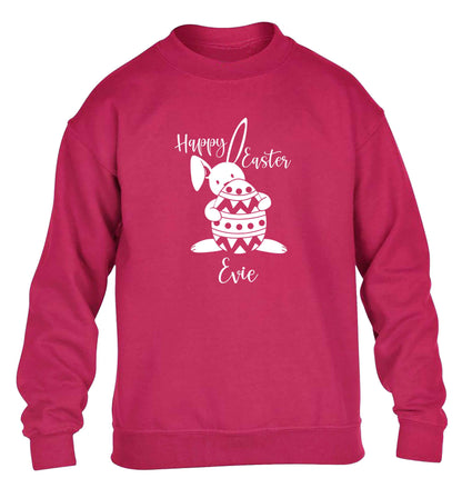 Happy Easter - personalised children's pink sweater 12-13 Years