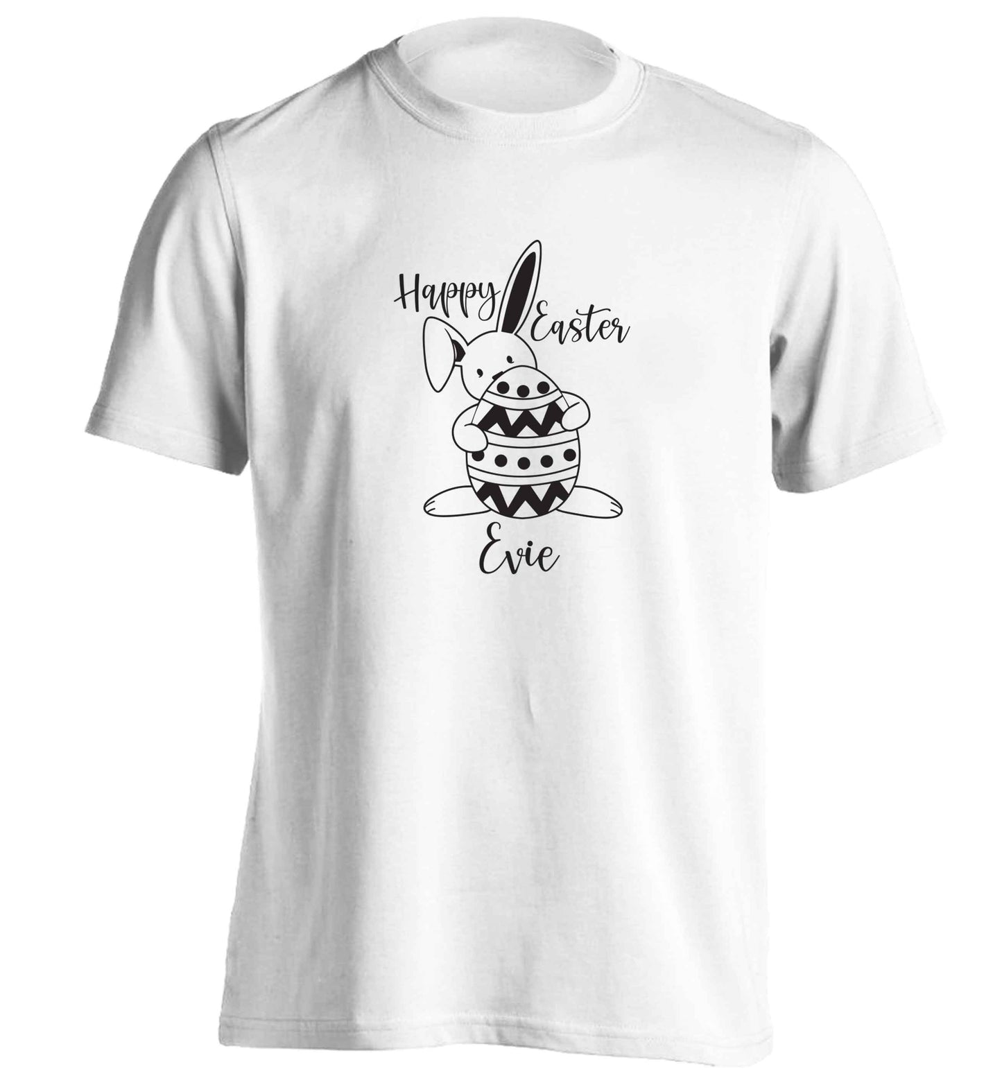Happy Easter - personalised adults unisex white Tshirt 2XL