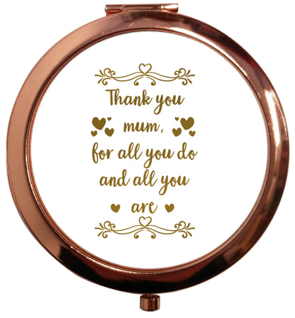 Gorgeous gifts for mums on mother's day! Thank you mum for all you do and all you are rose gold circle pocket mirror