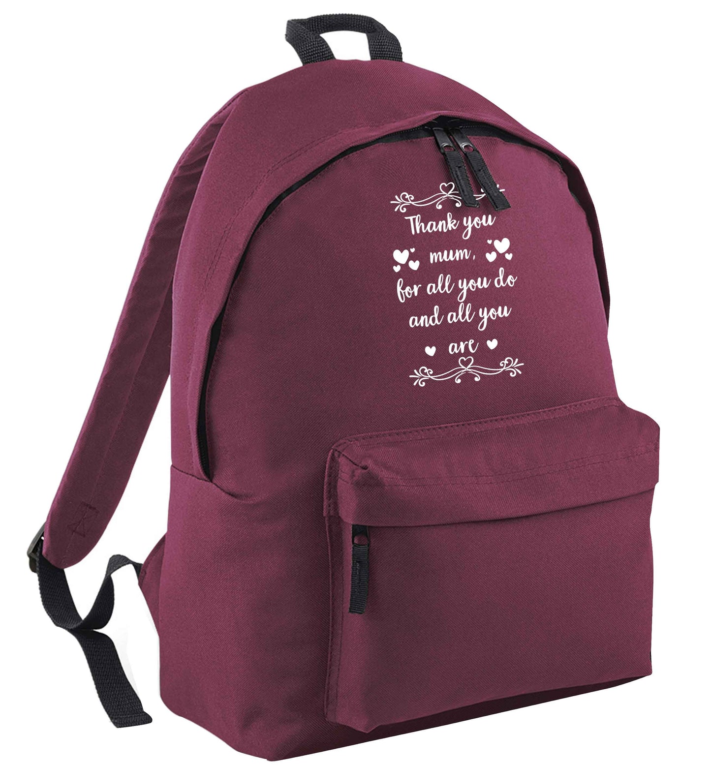 Gorgeous gifts for mums on mother's day! Thank you mum for all you do and all you are maroon adults backpack