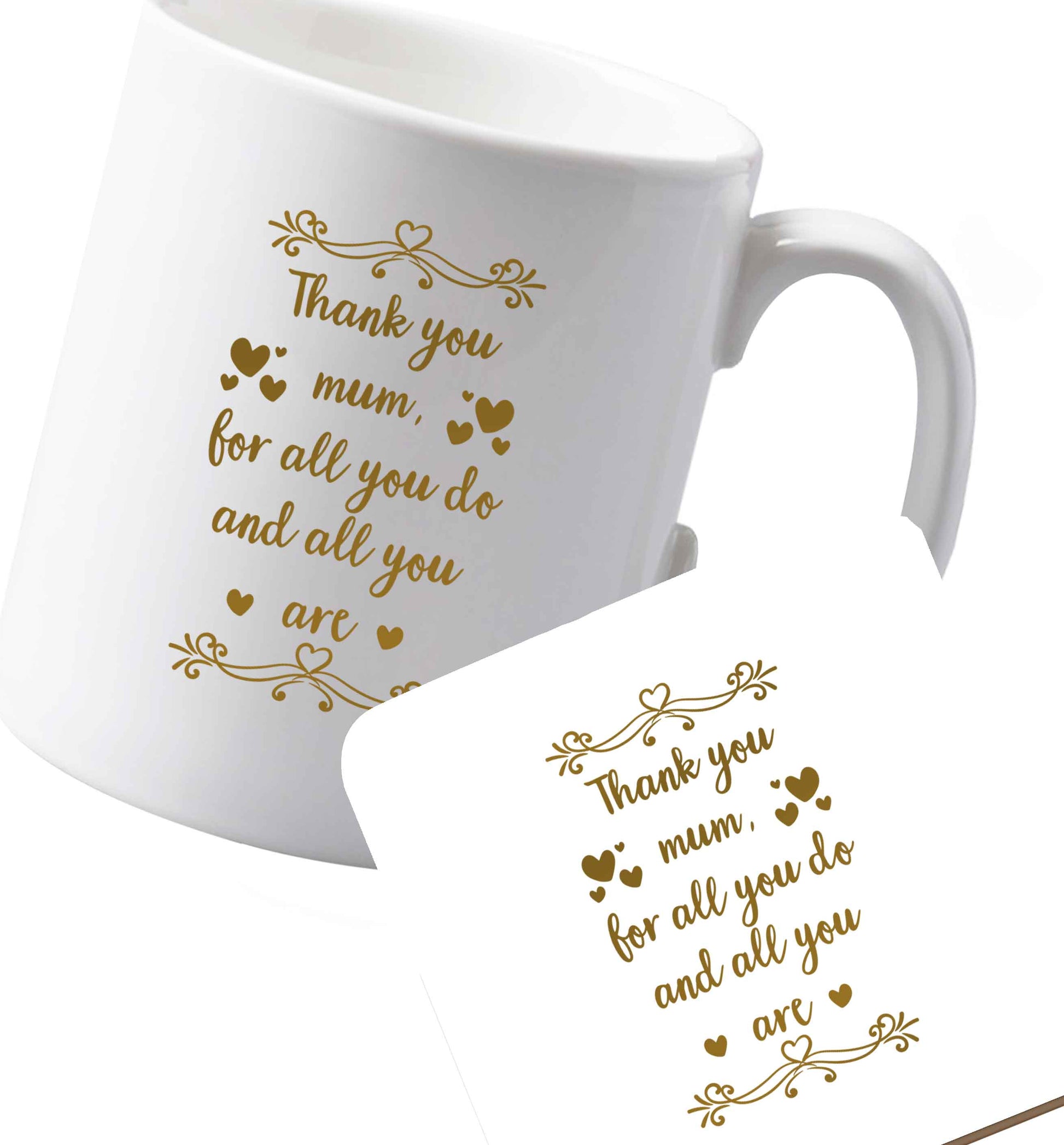 10 oz Ceramic mug and coaster Favourite Type Pan Pancake both sides