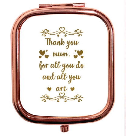 Gorgeous gifts for mums on mother's day! Thank you mum for all you do and all you are rose gold square pocket mirror