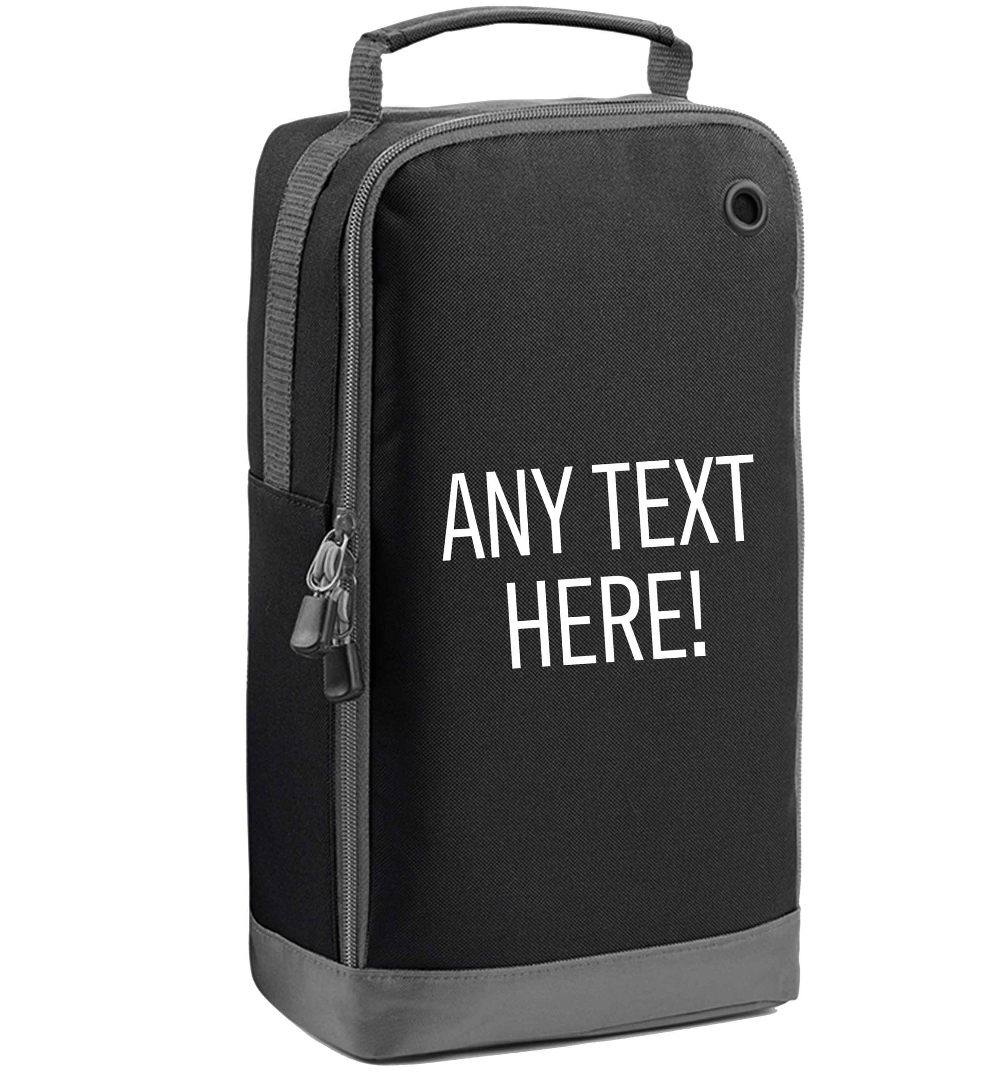 Happy Easter - personalised black sports shoe bag vertical print