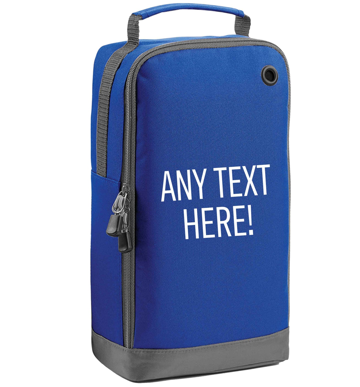 Happy Easter - personalised blue sports shoe bag vertical print