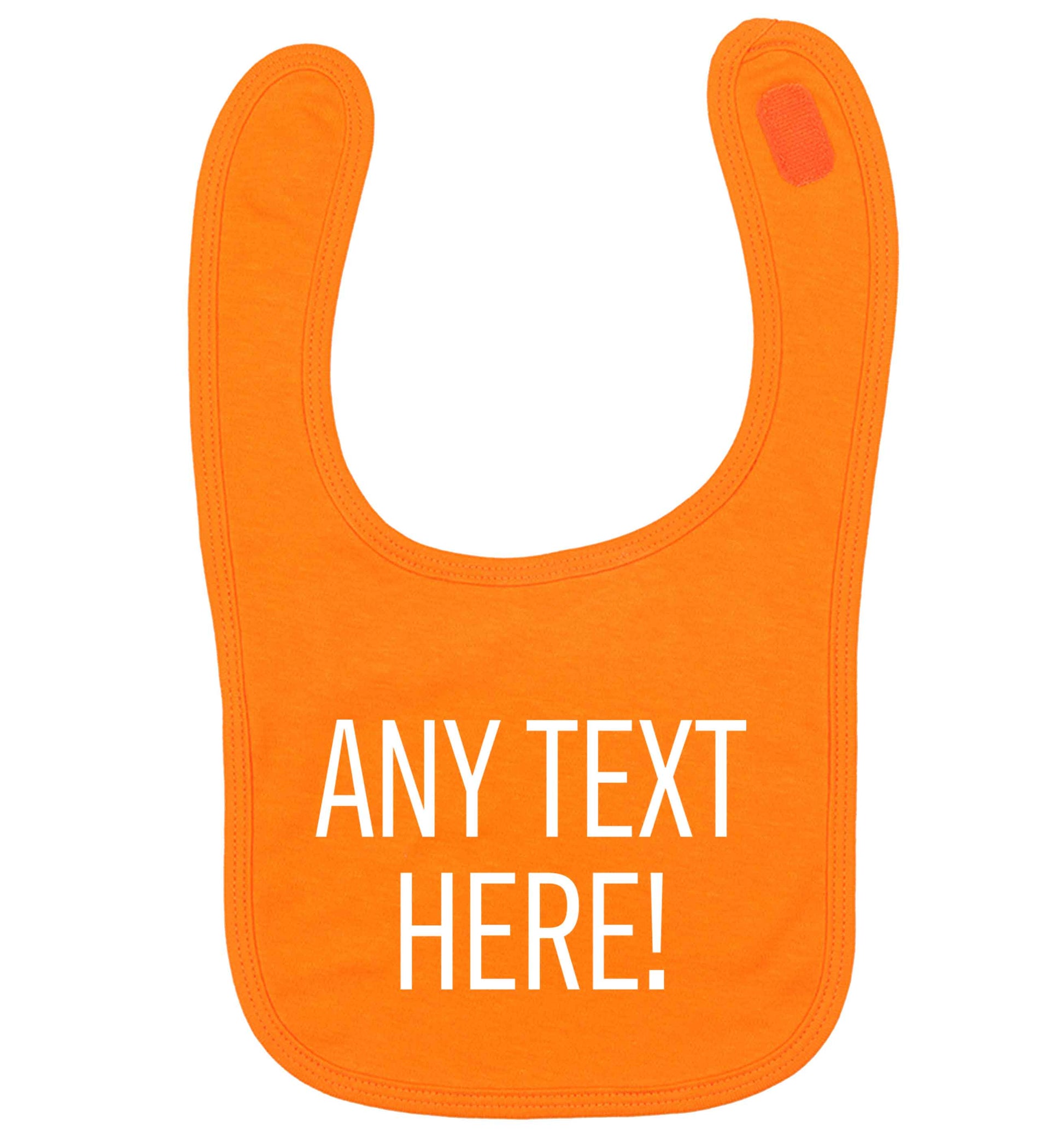 Any text here orange baby bib
