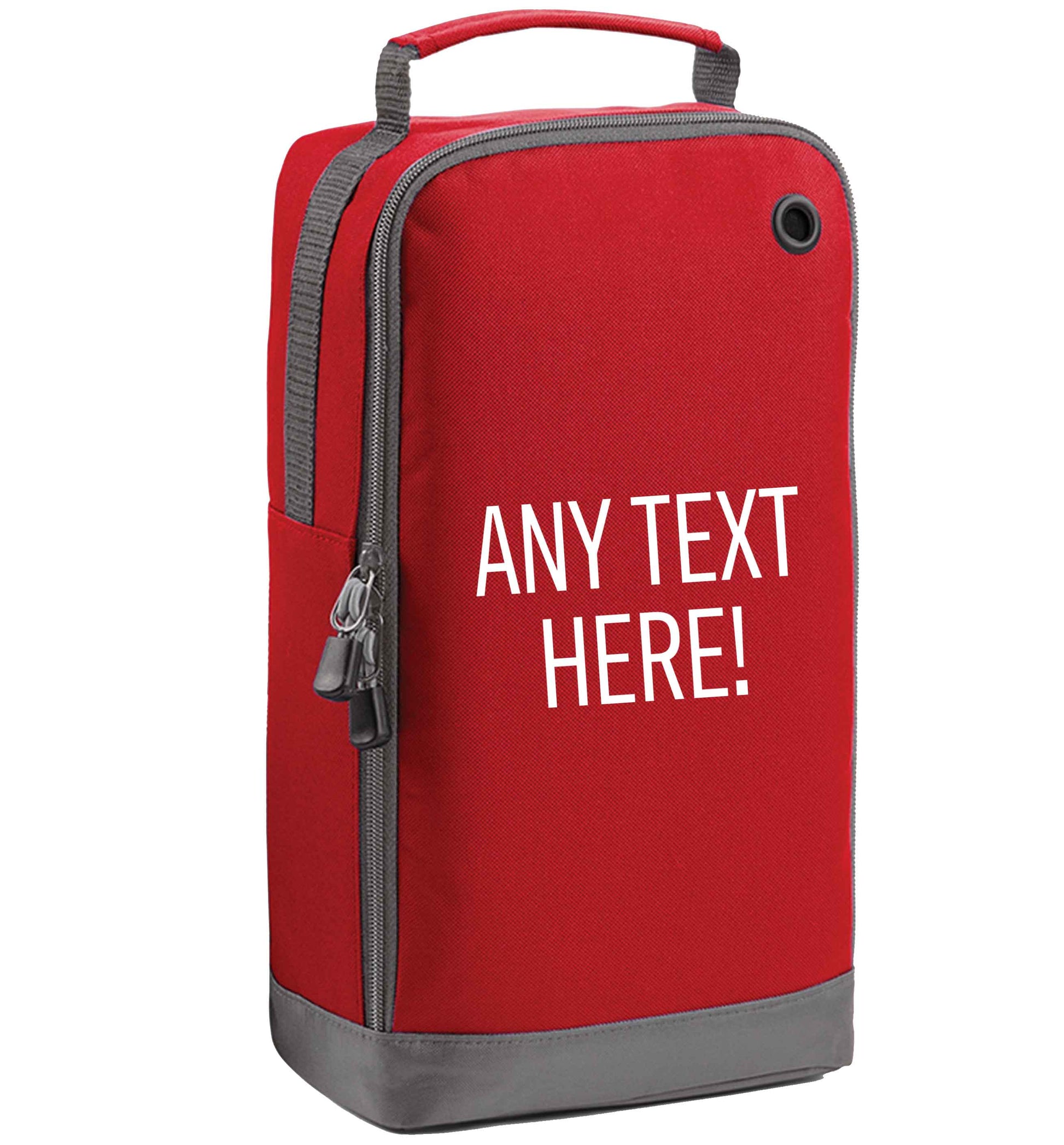 Happy Easter - personalised red sports shoe bag vertical print