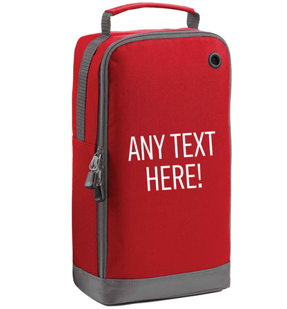 Happy Easter - personalised red sports shoe bag vertical print