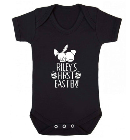 Personalised first Easter baby vest black 18-24 months