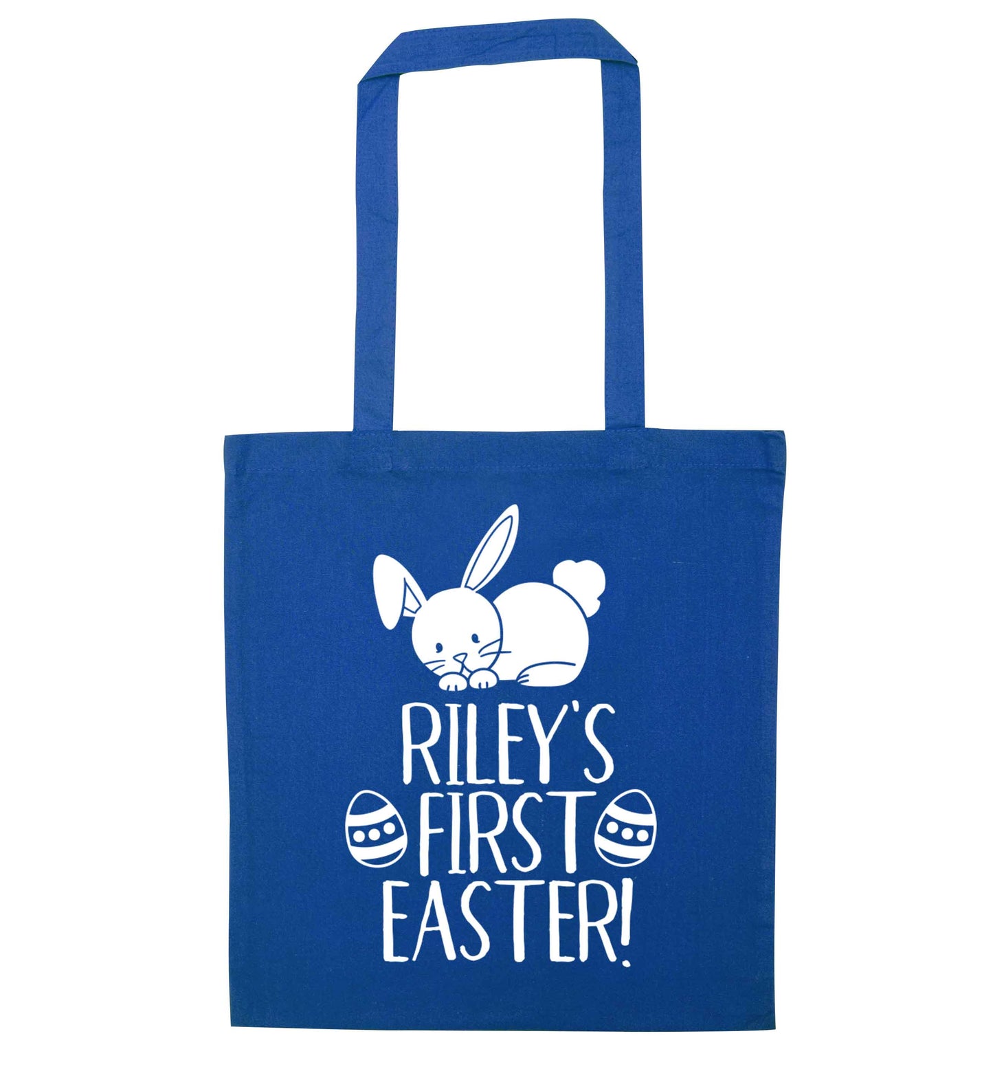 Personalised first Easter blue tote bag