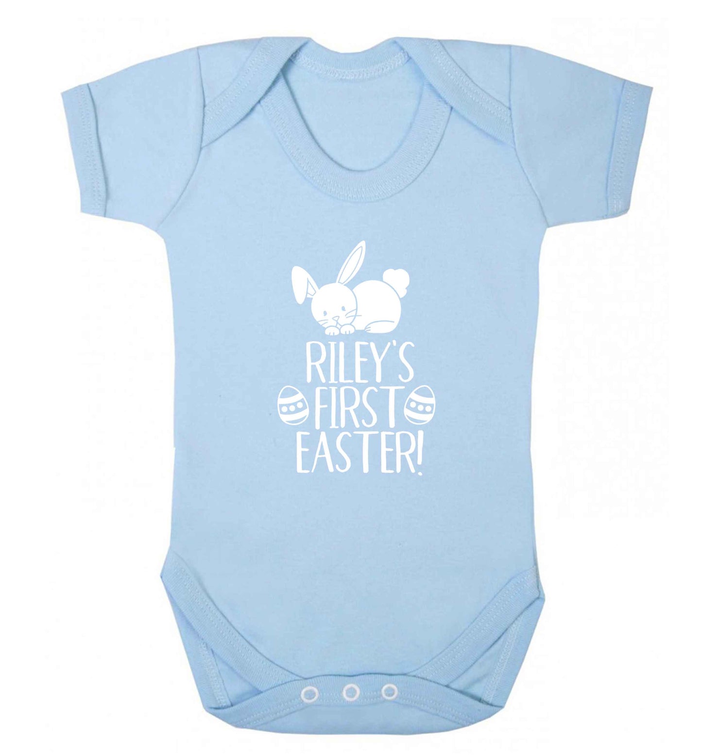 Personalised first Easter baby vest pale blue 18-24 months