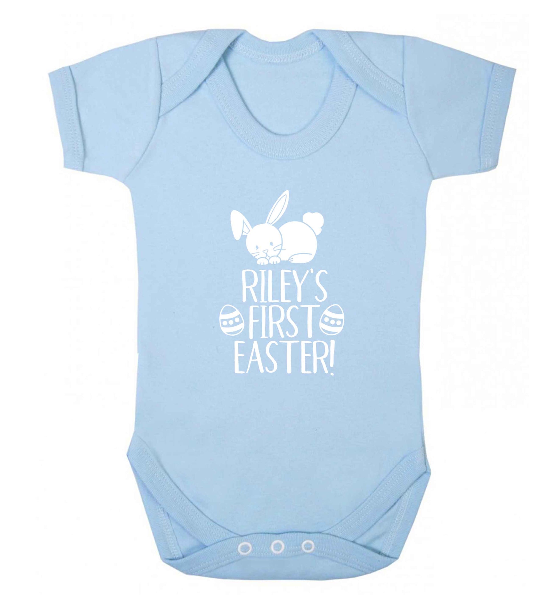 Personalised first Easter baby vest pale blue 18-24 months