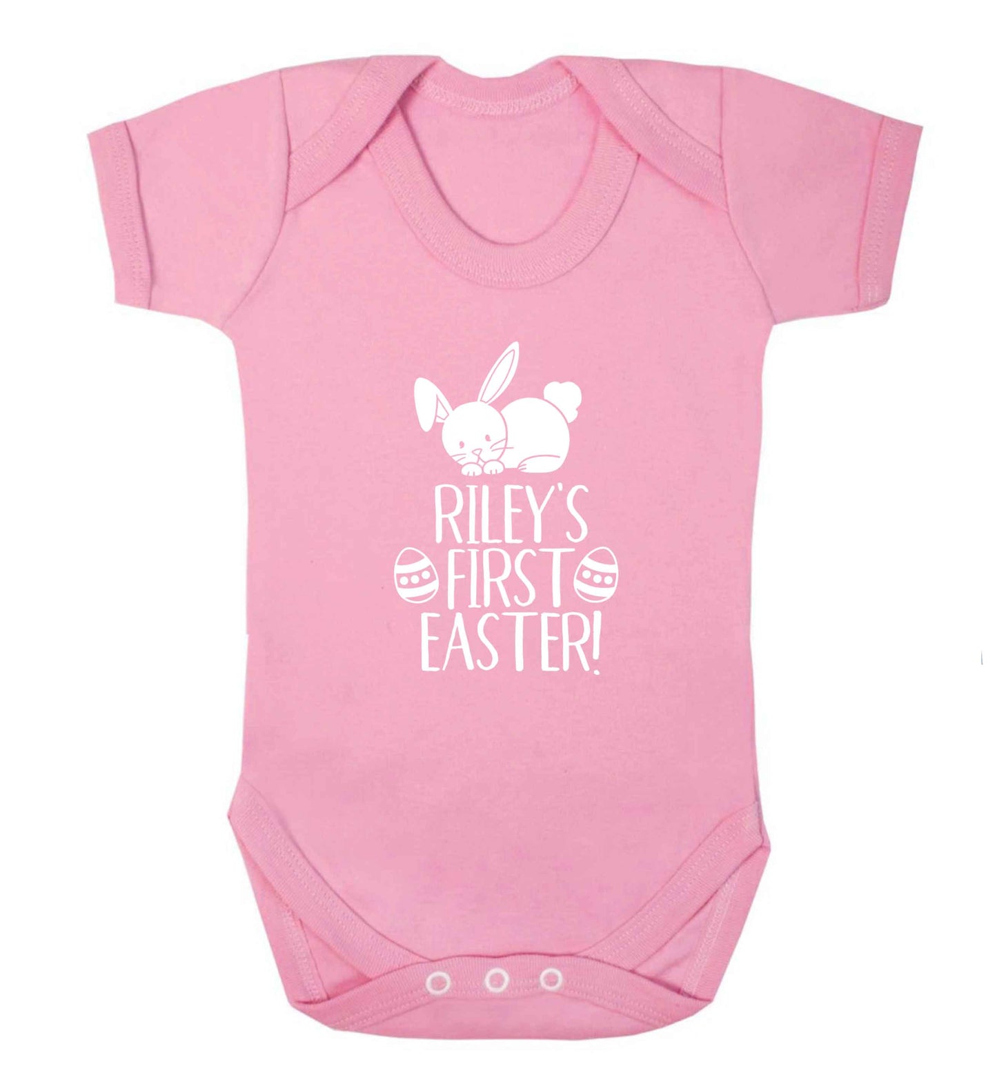 Personalised first Easter baby vest pale pink 18-24 months