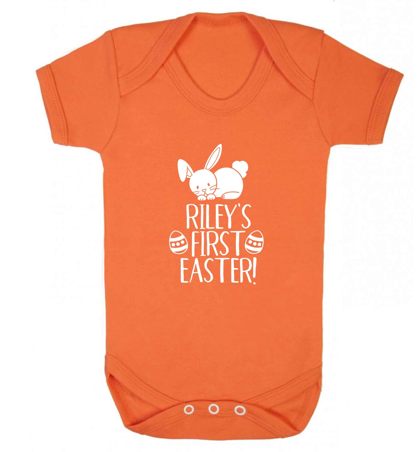 Personalised first Easter baby vest orange 18-24 months