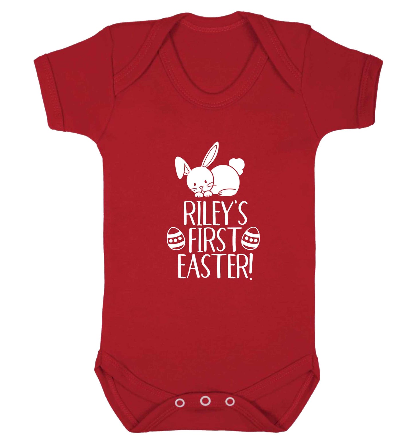 Personalised first Easter baby vest red 18-24 months