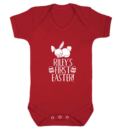 Personalised first Easter baby vest red 18-24 months