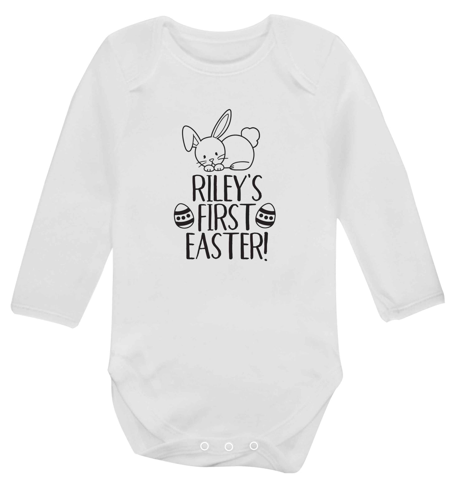 Personalised first Easter baby vest long sleeved white 6-12 months