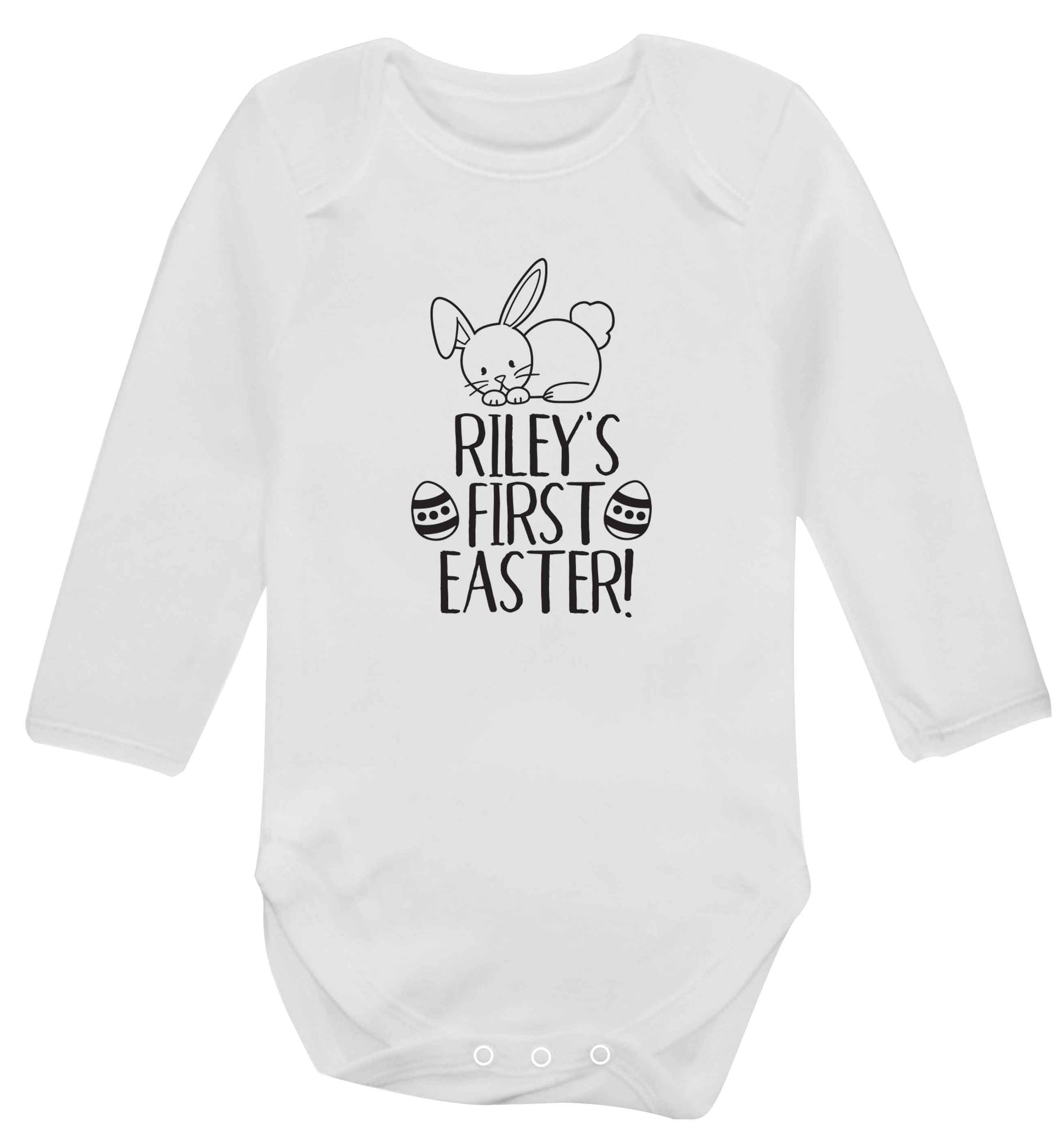 Personalised first Easter baby vest long sleeved white 6-12 months