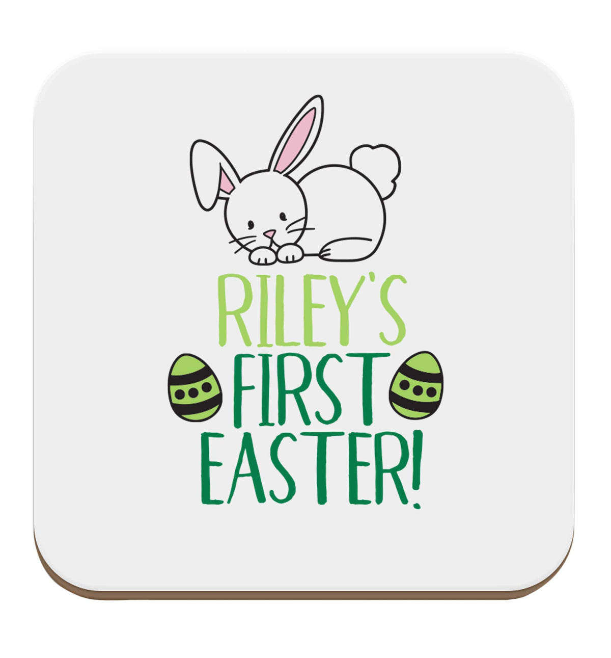 Personalised first Easter set of four coasters