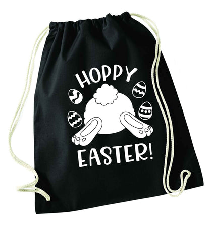 Hoppy Easter black drawstring bag