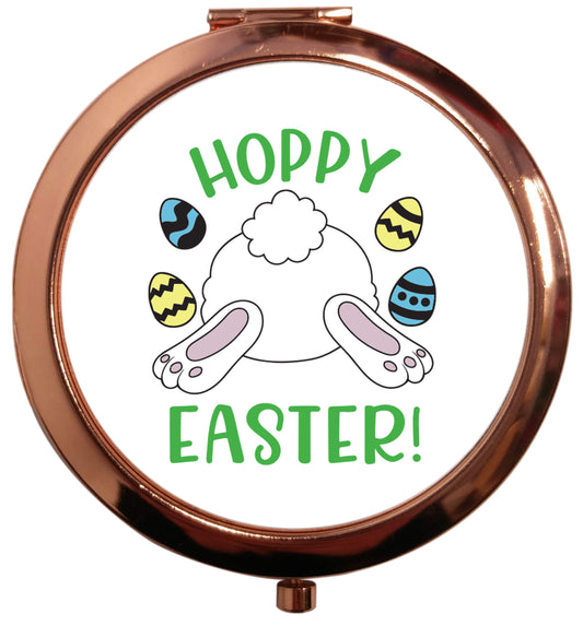 Hoppy Easter rose gold circle pocket mirror