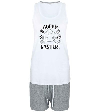 Hoppy Easter size XL women's pyjama shorts set in grey