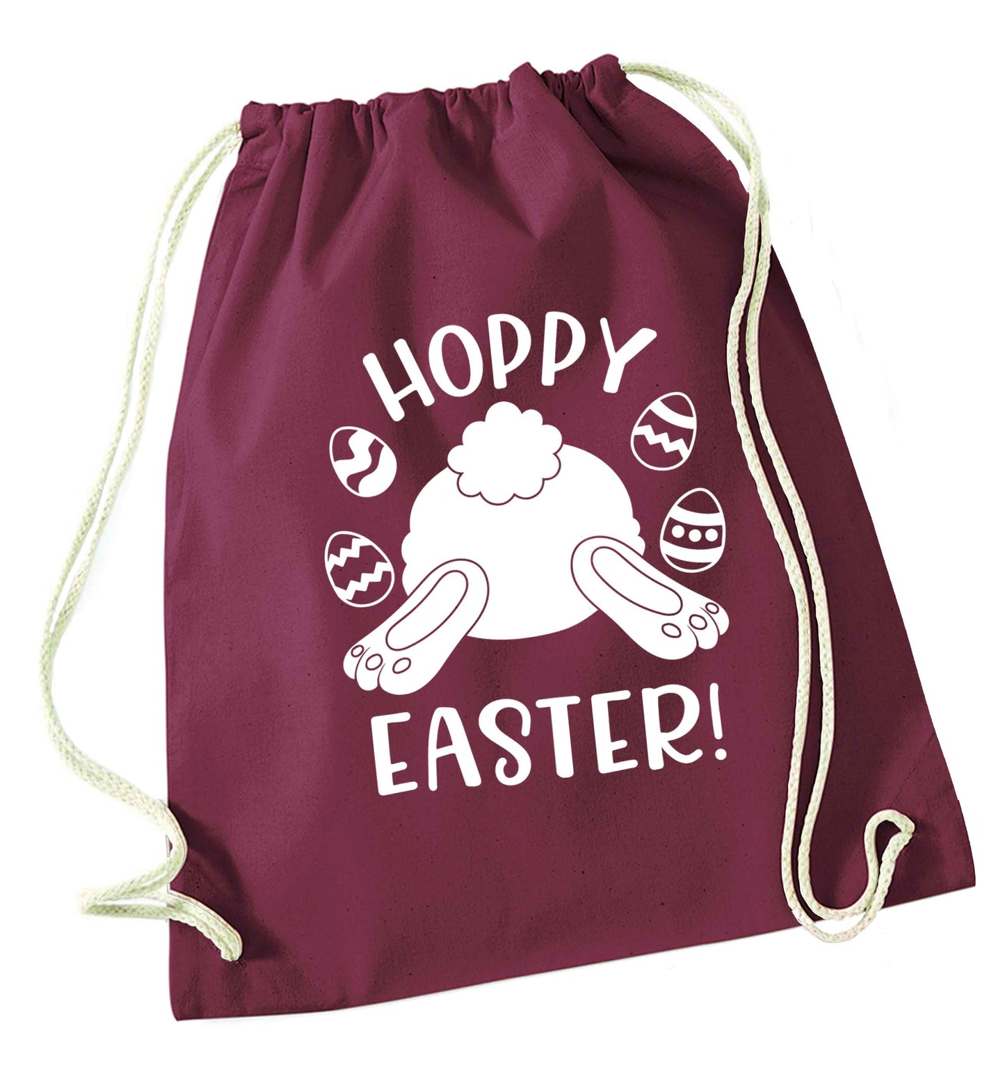 Hoppy Easter maroon drawstring bag